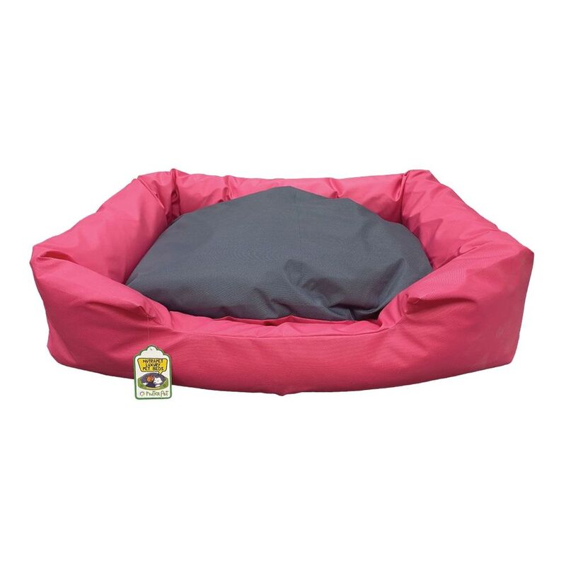 Nutrapet Lounger Pet Bed - Pink & Grey - Medium (75 x 59 x 17 cm)