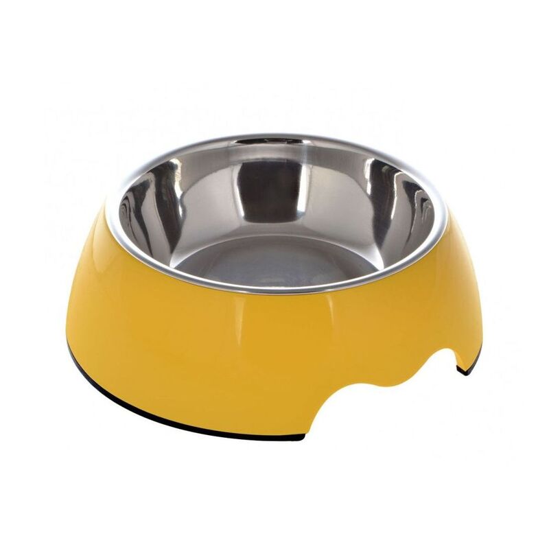 Nutrapet Melamine Round Pet Bowl - Mustard Yellow - Large - 700/23.6 ml/oz (22 x 7.5 cm)