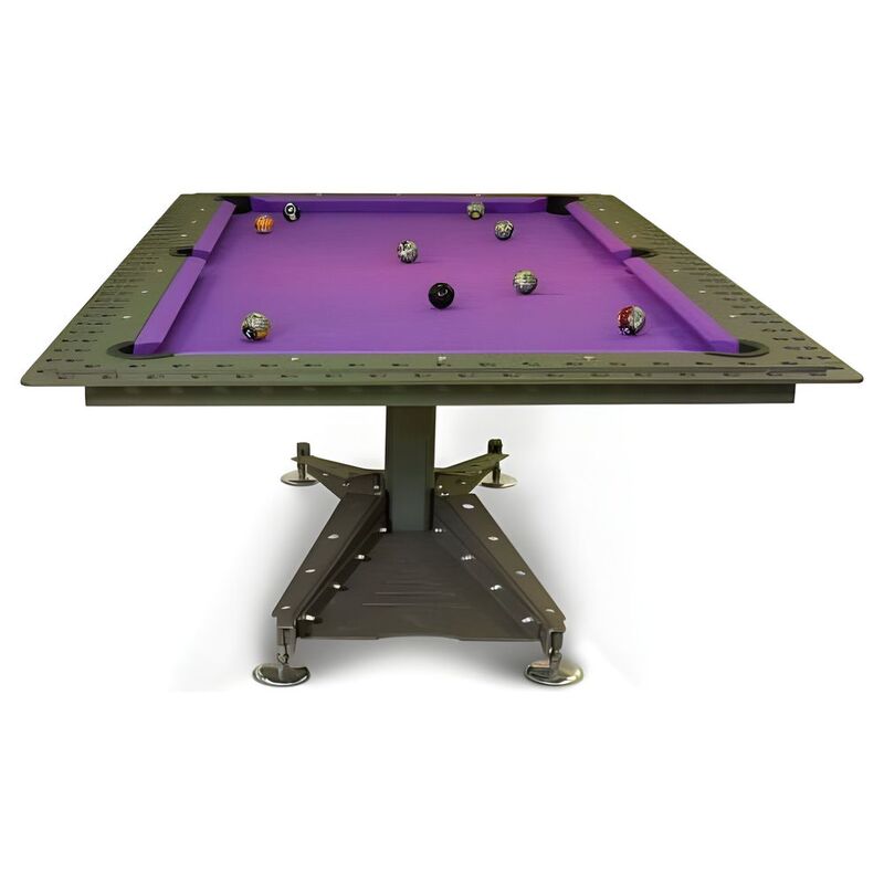 Bilijardai Decotech Pool Table 7ft Antracite Finishes with Ball Collection System & Simonis Purple