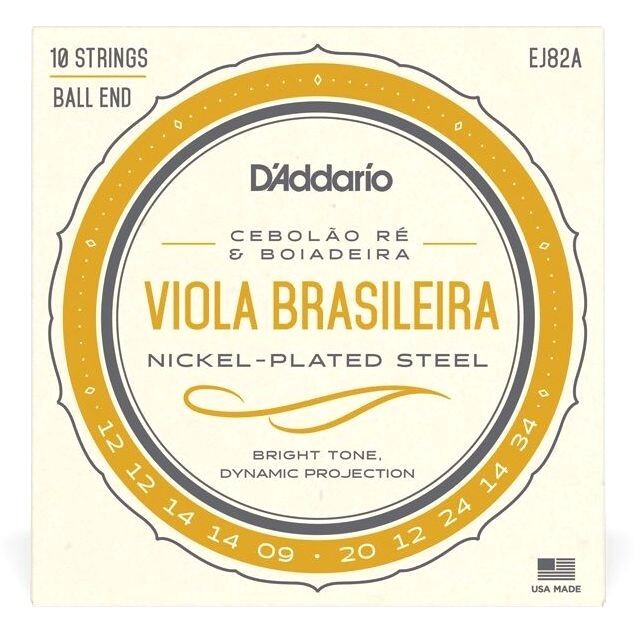 D'Addario Viola Brasileira Brazillian Folk Acosutic Guitar Set (Cebolao Re and Boiadeira Tunings)