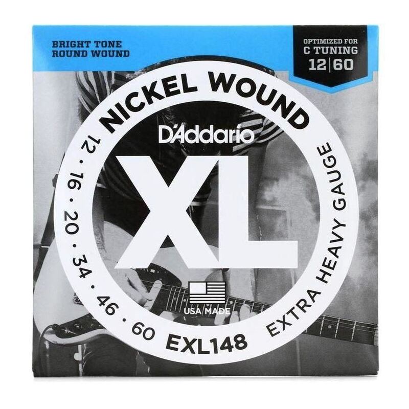 D'Addario EXL148 Nickel Wound Extra Heavy Electric Strings - C Tunning - Gauge 12-60