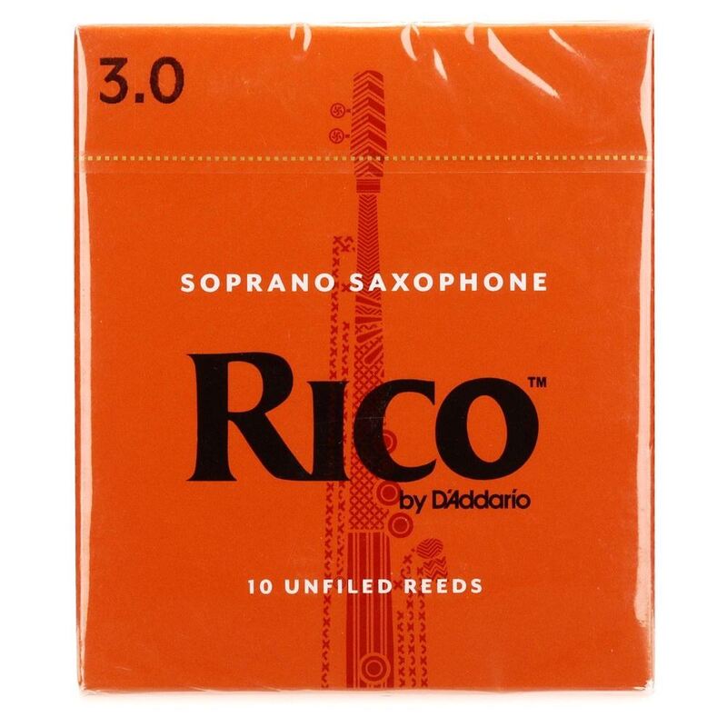 Rico by D'Addario Soprano Saxophone Reeds - Strength 3 - Box Of 10 Pieces