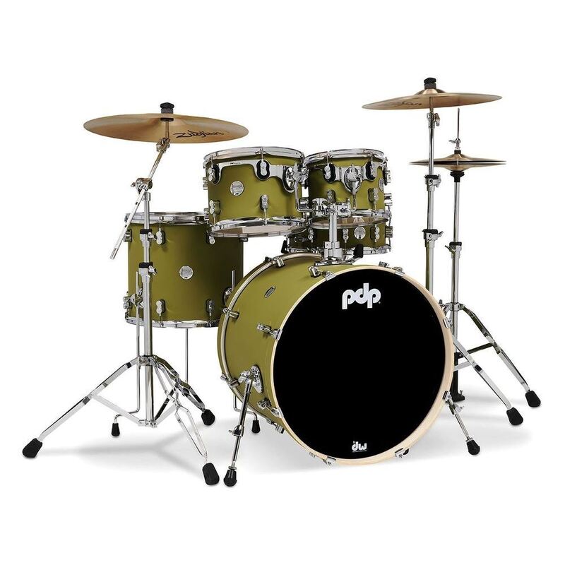 PDP Concept Maple Shell Pack - 5-piece - Satin Olive (Without Cymbals)