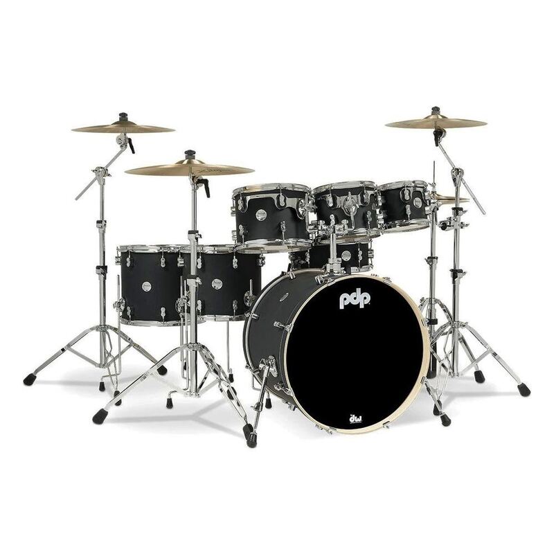 PDP Concept Maple Shell Pack - 7-piece Drum set - Satin Black (Without Cymbals)