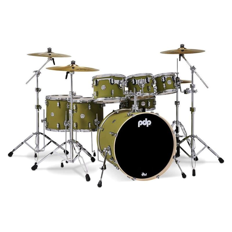 PDP Concept Maple 7-Piece Drum Shell Pack - Satin Olive (Without Cymbals)