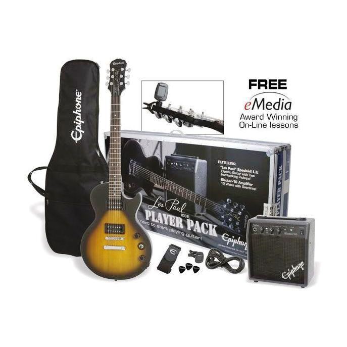 Epiphone Les Paul Electric Guitar Player Pack with 10 Watt Amplifier - Vintage Sunburst