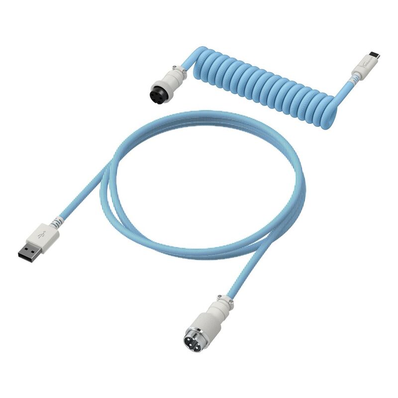 HyperX Coiled Cable - Light Blue/White - 1.37m