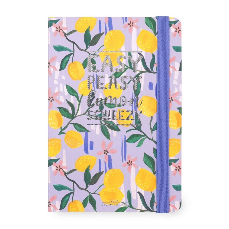 Legami 12-Month Diary - 2024 - Medium Weekly Diary with Notebook - Lemon