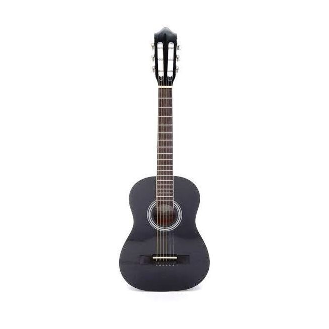 Carlos C34S Acoustic Guitar 1/2 Size - Black (Includes Soft Case)