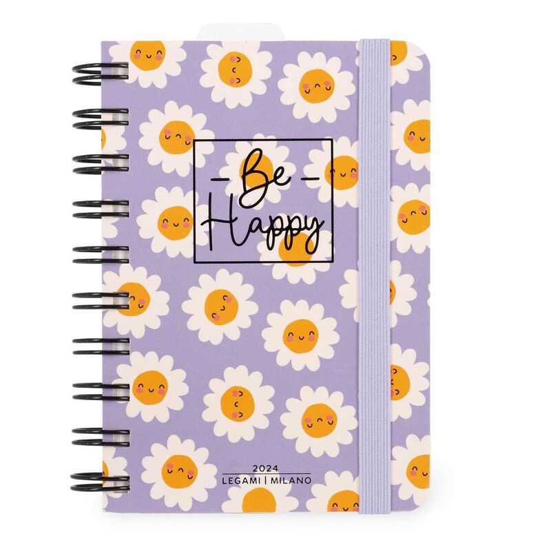 Legami 12-Month Diary - 2024 - Small Daily Spiral Bound Diary - Daisy