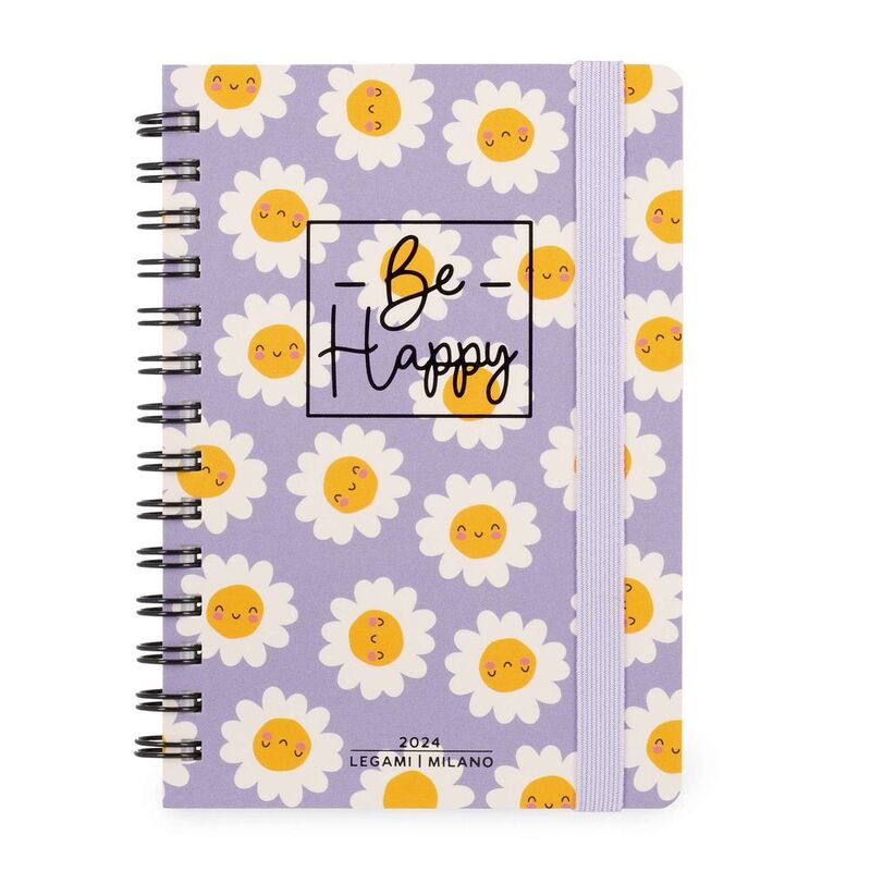 Legami 12-Month Diary - 2024 - Small Weekly Spiral Bound Diary - Daisy