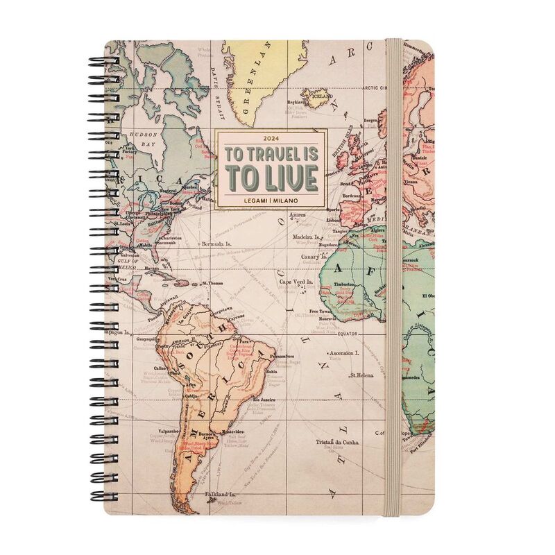 Legami 12-Month Diary - 2024 -Large Weekly Spiral Bound Diary - Travel