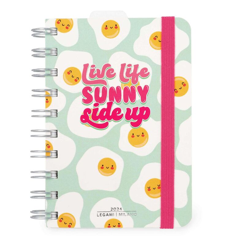 Legami 12-Month Diary - 2024 -Small Daily Spiral Bound Diary - Egg