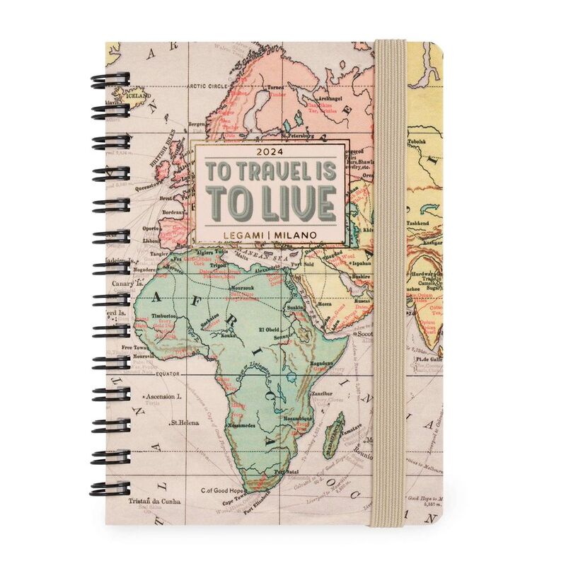 Legami 12-Month Diary - 2024 -Small Weekly Spiral Bound Diary - Travel