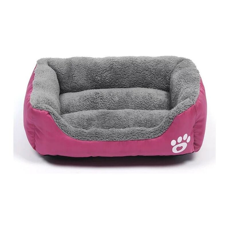 Nutrapet Grizzly Square Dog Bed Wine Red Medium - 54 x 42 cm