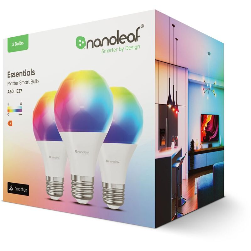 Nanoleaf Essentials Smart A60 Bulb EU/ANZ- 800Lm E27 - White (Pack of 3)