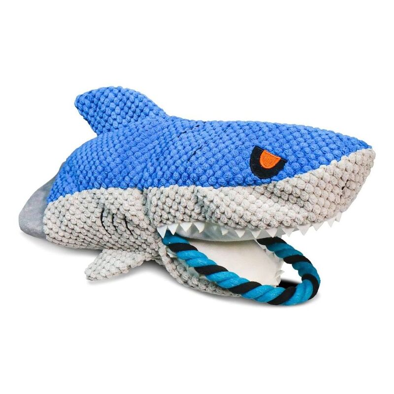 Nutrapet Plush Pet Shark Dog Toy - Blue / Grey 1pc