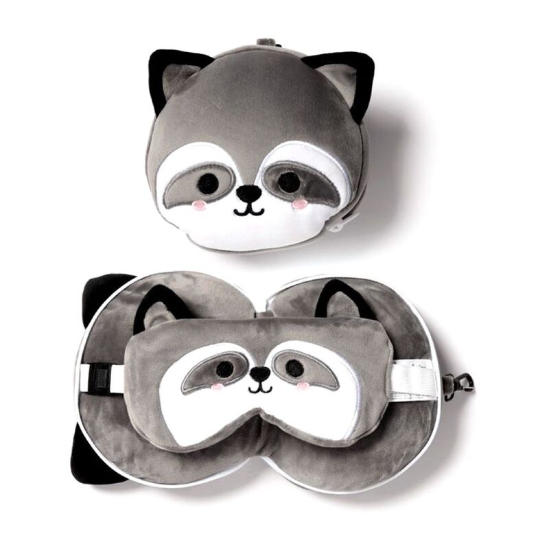 Puckator Raccoon Travel Pillow & Eye Mask