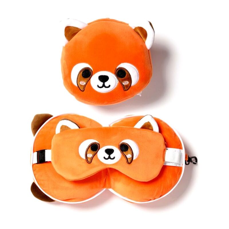 Puckator Red Panda Plush Travel Pillow & Eye Mask
