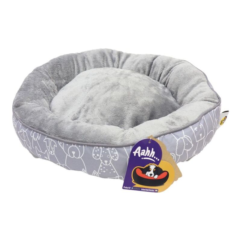 Nutrapet Aahh Dog Bed Snuggly L46 x W36 x H42 cm Flannel Grey Doggies Love