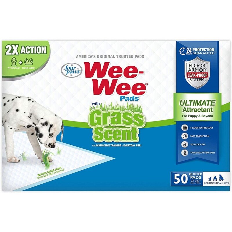 Four Paws Wee-Wee Grass-Scent Pads - 50 Count