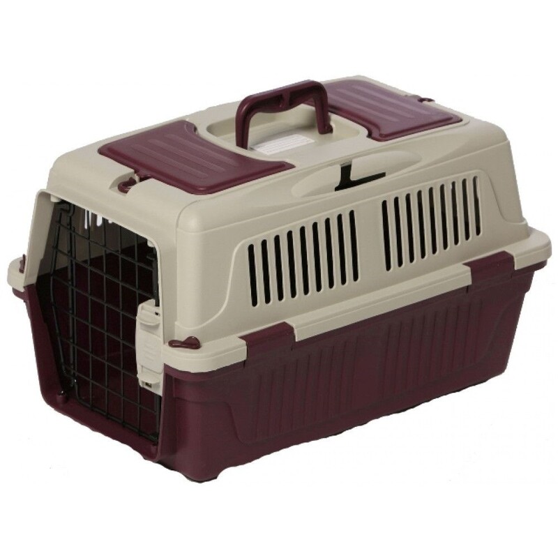 Nutrapet Dog & Cat Carrier Box Closed Top Dark Red L55cmx W33cm x H30 cm