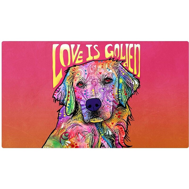 Drymate Dog Bowl Placemat Love Is Golden 16 x 28inch/40 cm x 71 cm