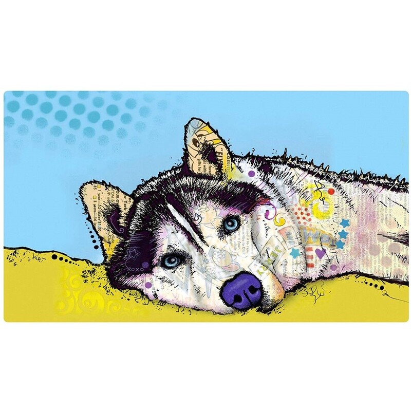 Drymate Dog Bowl Placemat Siberian Husky 16 x 28inch/40 cm x 71 cm
