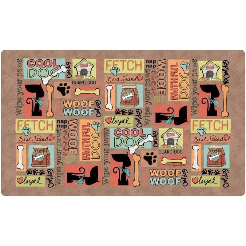 Drymate Dog Bowl Placemat Cool Dog - Brown - 16 x 28 inch