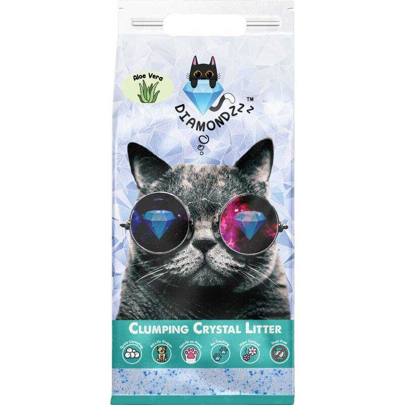 Nutrapet Diamondzzz Clumping Cat Litter Silica Gel Aloe Vera - 2.7Kg