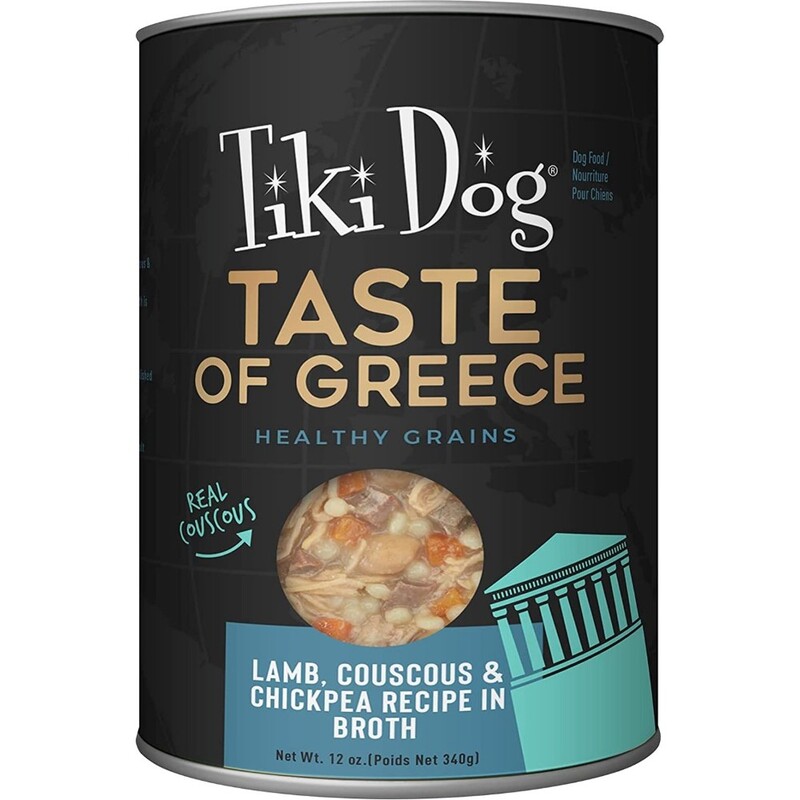 Tiki Dog Taste of Greece! Lamb Couscous & Chickpea 12Oz Can