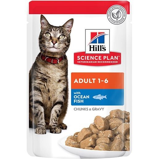 Hill's Science Plan Adult Wet Cat Food Ocean Fish Pouches - 85G