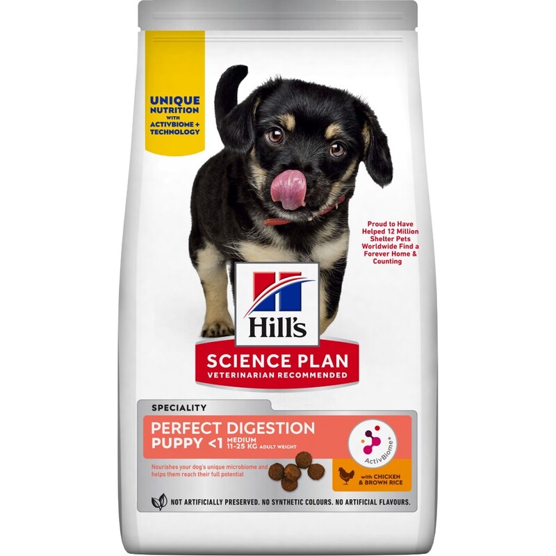 Hill's Science Plan Perfect Digestion Medium Puppy Dry Food with Chicken and Brown Rice - 2.5Kg