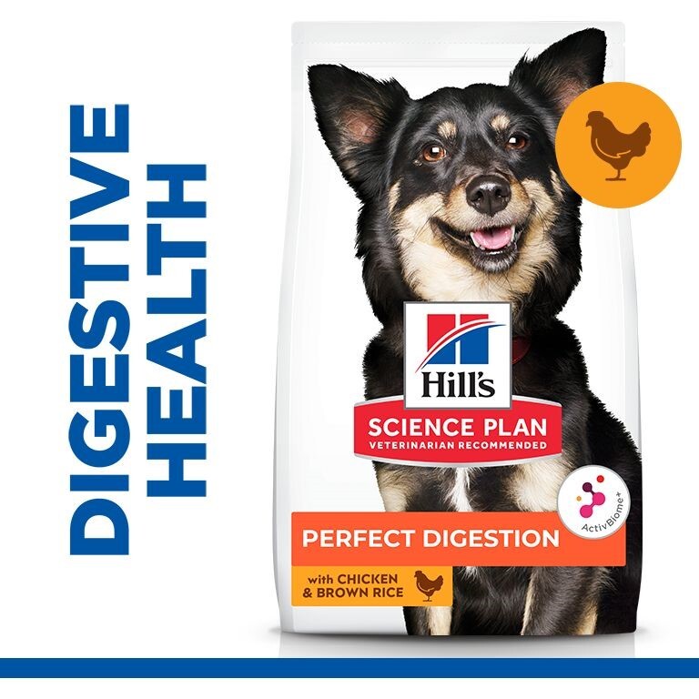 Hill's Science Plan Perfect Digestion Small & Mini Adult 1+ Dog Food with Chicken & Brown Rice - 1.5Kg