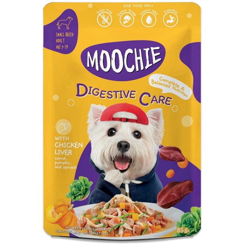 Moochie Dog Food Casserole with Chicken Liver - Digestive Care Pouch 12 x 85G