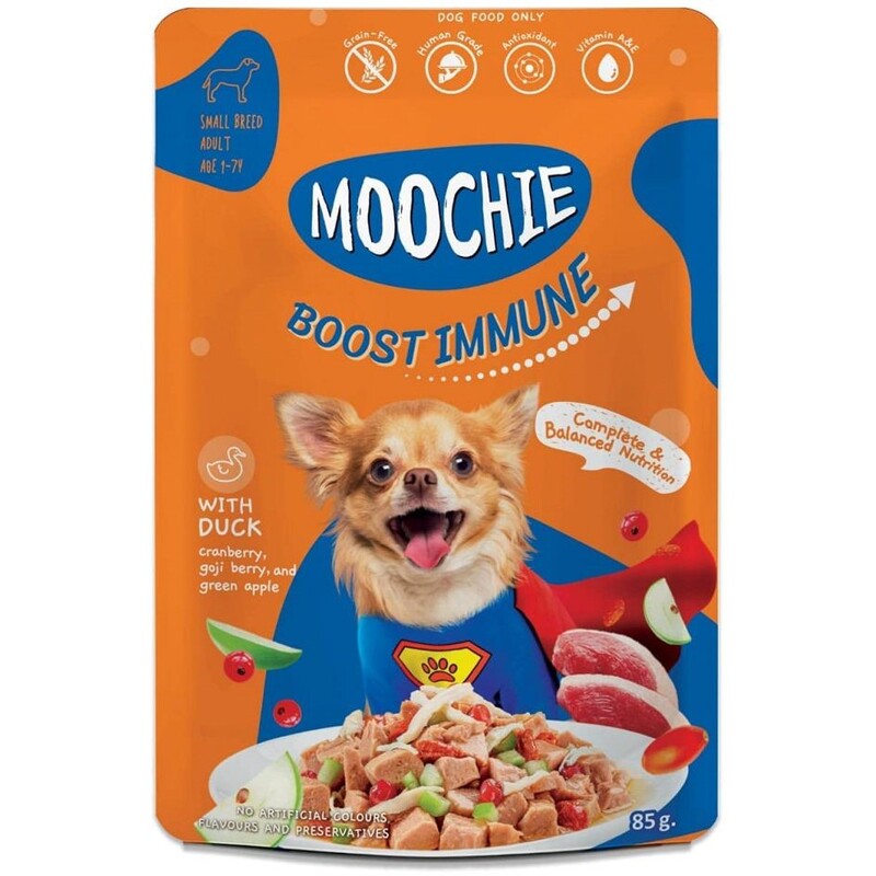 Moochie Dog Food Casserole with Duck - Boost Immune Pouch 12 x 85G