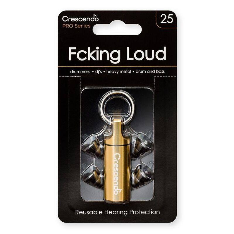 Crescendo PRO Fcking Loud 25 Hearing Protection Reusable Earplugs