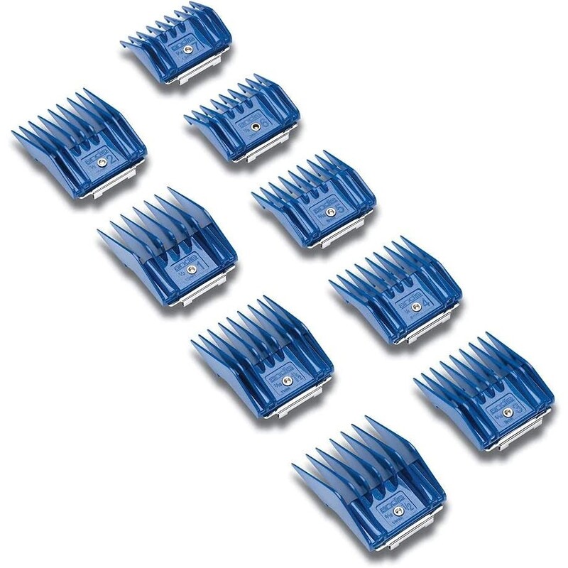 Andis Universal Attachment Small Combs for Pets (9 Piece Set) - Blue