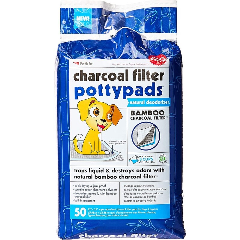 Petkin Charcoal Filter Potty Pads 50 Count Dog Hygiene & Cat Hygiene Wipes