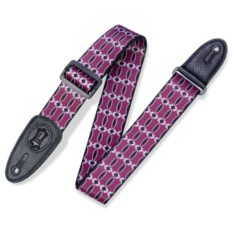 Levys MPLL001 Print Polyester With Garment Leather Ends 2-Inch Wide Guitar Strap