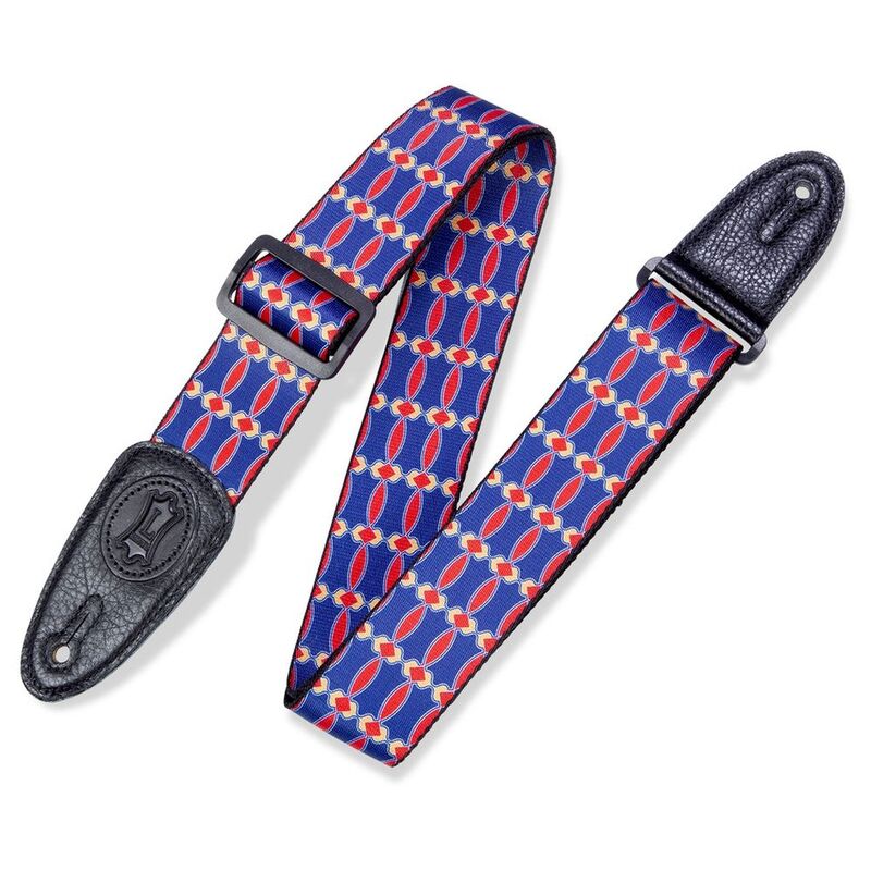 Levys MPLL003 Print Polyester With Garment Leather Ends 2-Inch Wide Guitar Strap