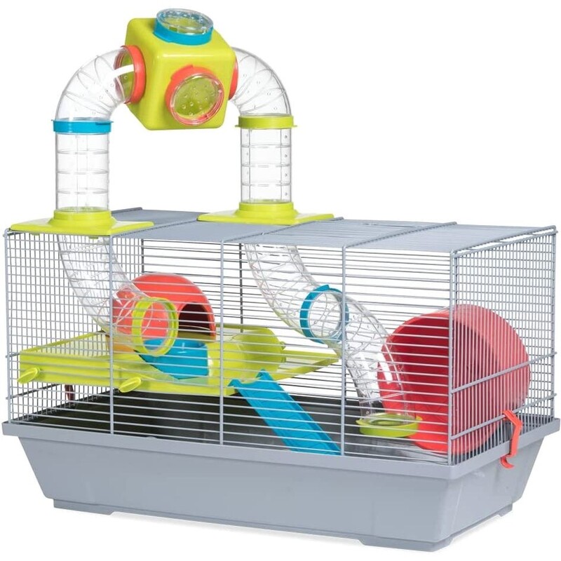 Voltrega Sancha Hamster Cage with Tubes - 50½ x 28 x 32 cm - White/ Green