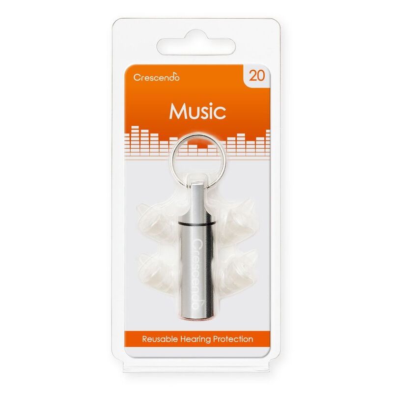 Crescendo Music 20 Hearing Protection Reusable Earplugs