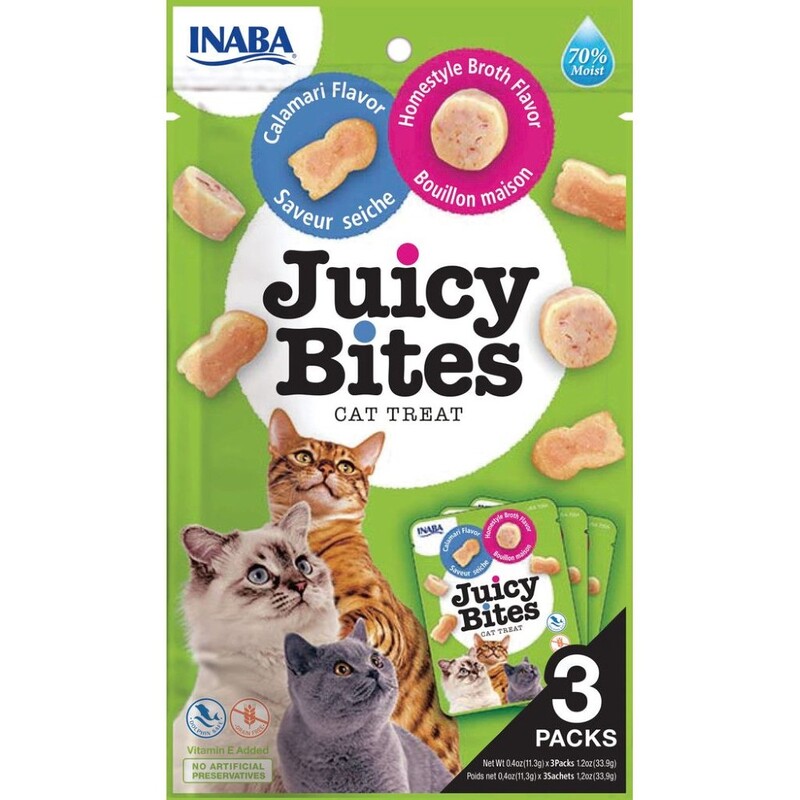Inaba Juicy Bites Homestyle Broth & Calamari Flavor 33 - 9G /3 Pouches Per Pack