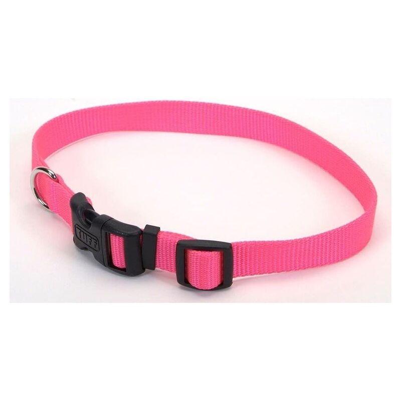Coastal 1-Inch Tuff Dog Collar Large Neon Pink