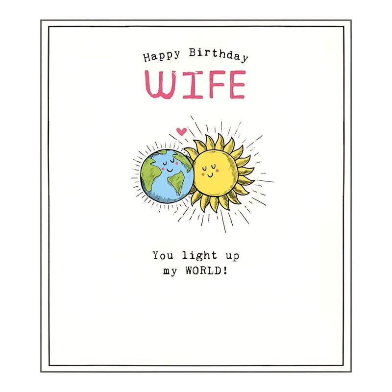 Etched Wife Light Up My World Greeting Card (16 x 17.6 cm)
