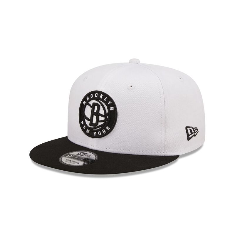 New Era NBA WHT Crown Team Brooklyn Nets 9Fifty Men's Snapback Cap - White