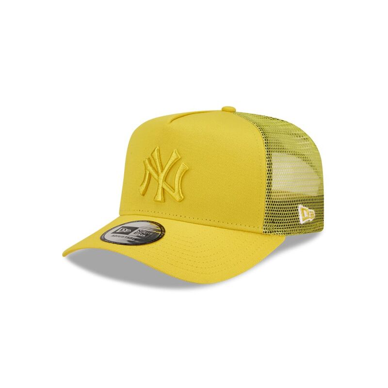 New Era MLB Tonal Mesh New York Yankees Men's Trucker Cap - Yellow (One Size)