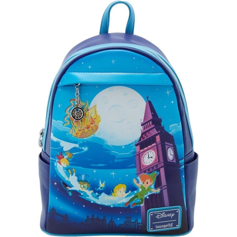 Loungefly Leather Disney Peter Pan Ship Glow In the Dark Mini Backpack