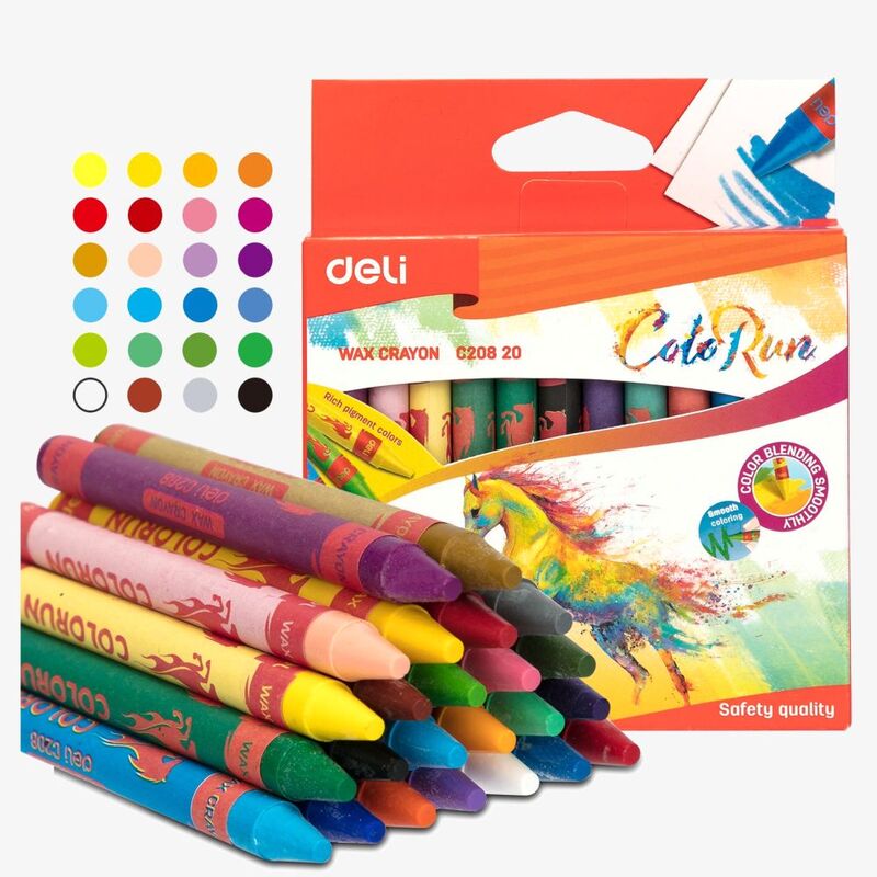 Deli Wax Crayons (24 Colors)